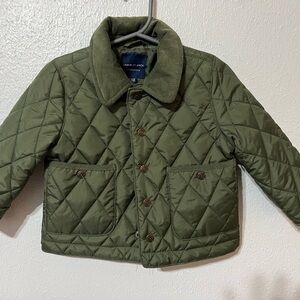 Janie and Jack Olive Quilted Kids Puffer Jacket